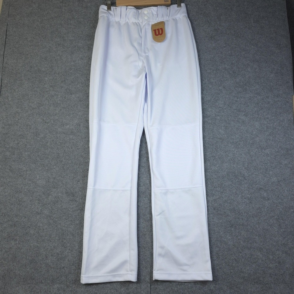 Wilson Track Pants Mens Medium White Baseball Elastic Waist Pockets WB60038